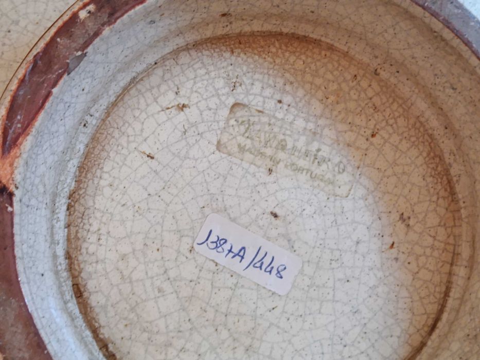 Taça fruteira grande em loiça ceramica com efeito rustico artesanal