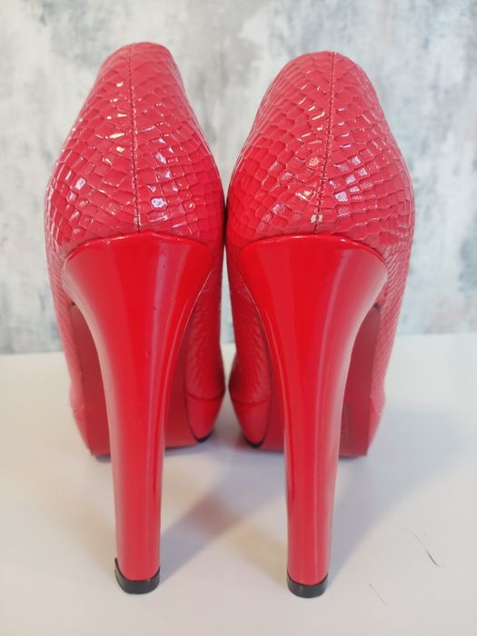 Czerwone szpilki skórzane 36 • Always • Eleganckie wesele / impreza
