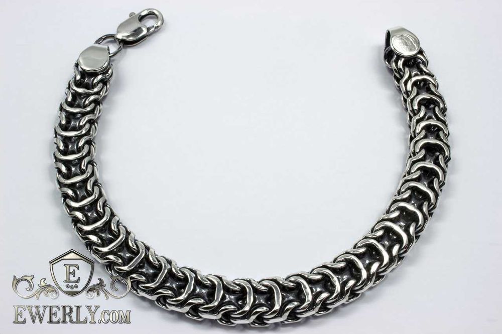 Серебряный браслет Рамзес на руку. Срібний ланцюг на руку чоловічий