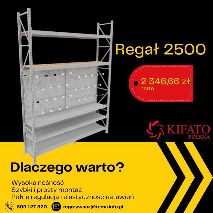 Regał sklepowy integracja nowy fv vat DIY narzędzia farby ogrodniczy