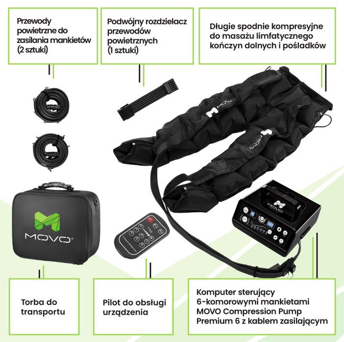 WYNAJEM - MOVO - Compression Pump Premium 6 – Zestaw Do Presoterapi