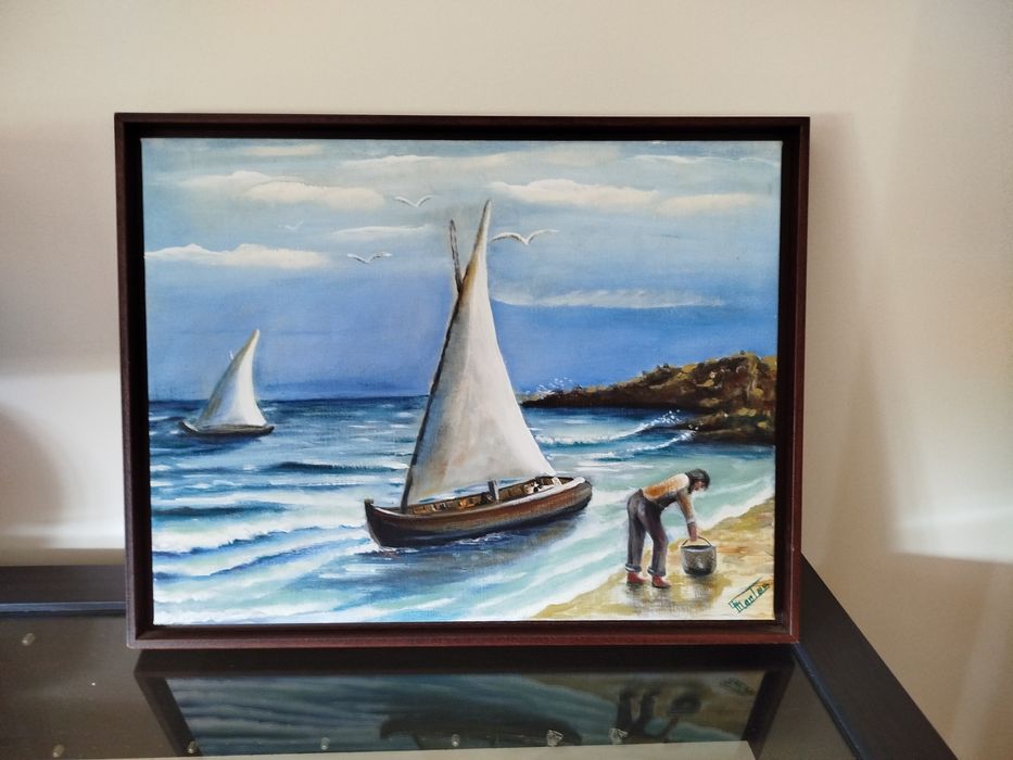 55€ 0s dois quadrados a óleo