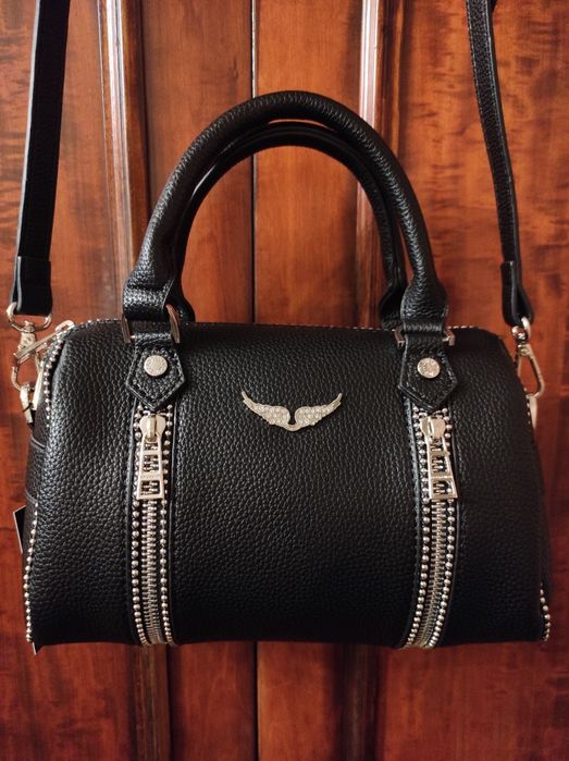Сумка Zadig & Voltaire black rock черная кожаная кроссбоди