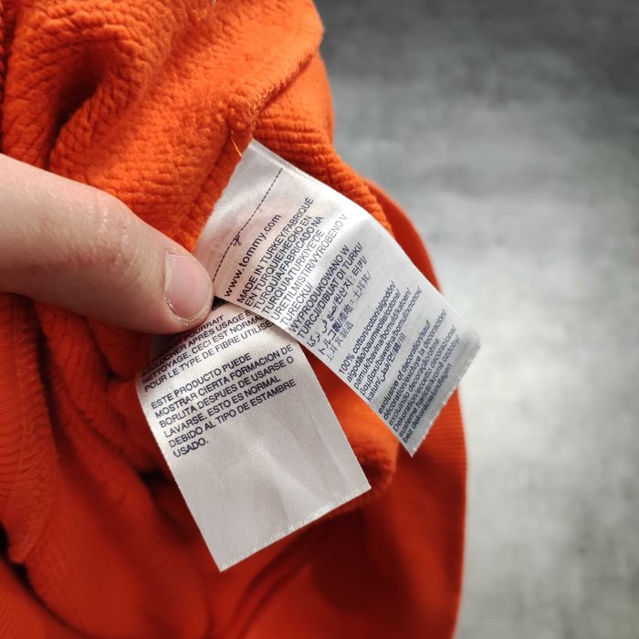 MĘSKA Bluza Bawełna Duże Logo Pomarańczowa Tommy Hilfiger Jeans Casual