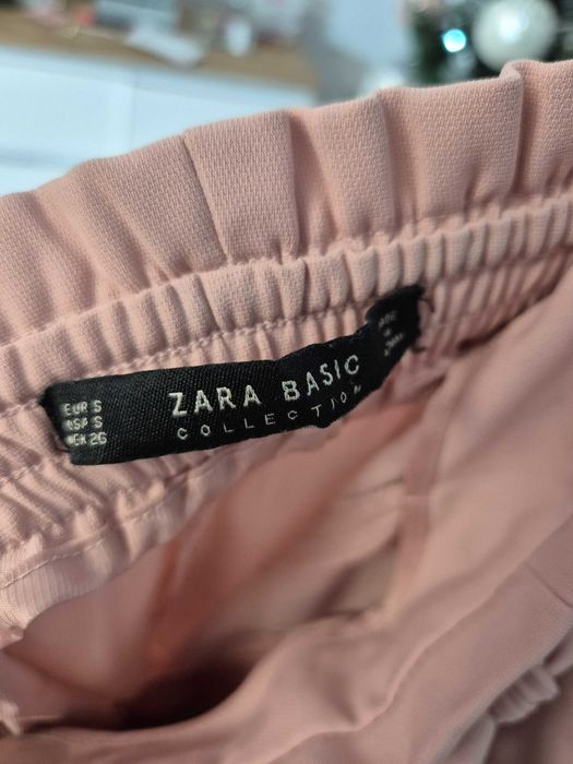 Nowe spodnie damskie eleganckie Zara Basic Collection S 36 różowe