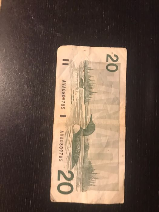 20 dólares canadianos de 1991