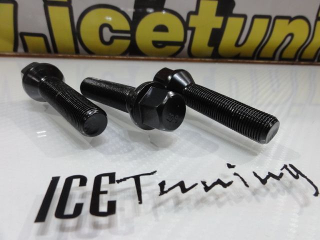 Pernos pretos cónicos para espaçadores de 5mm, 12mm, 15mm, 20mm, 30mm   20mm 14 x 1,25