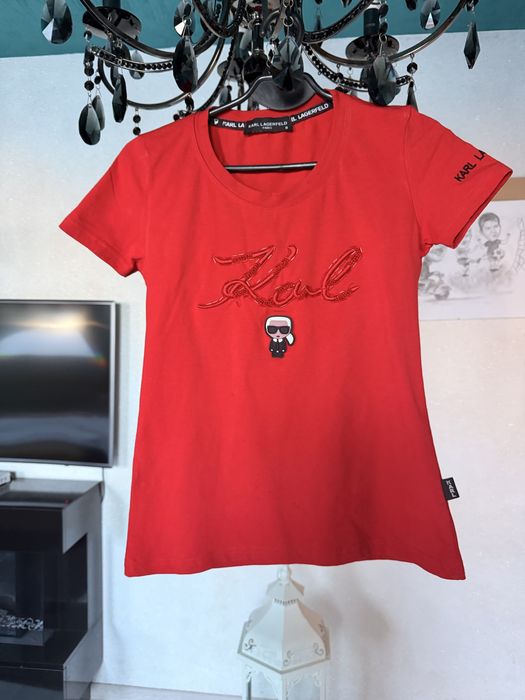 Czerwona koszulka Karl Lagerfeld