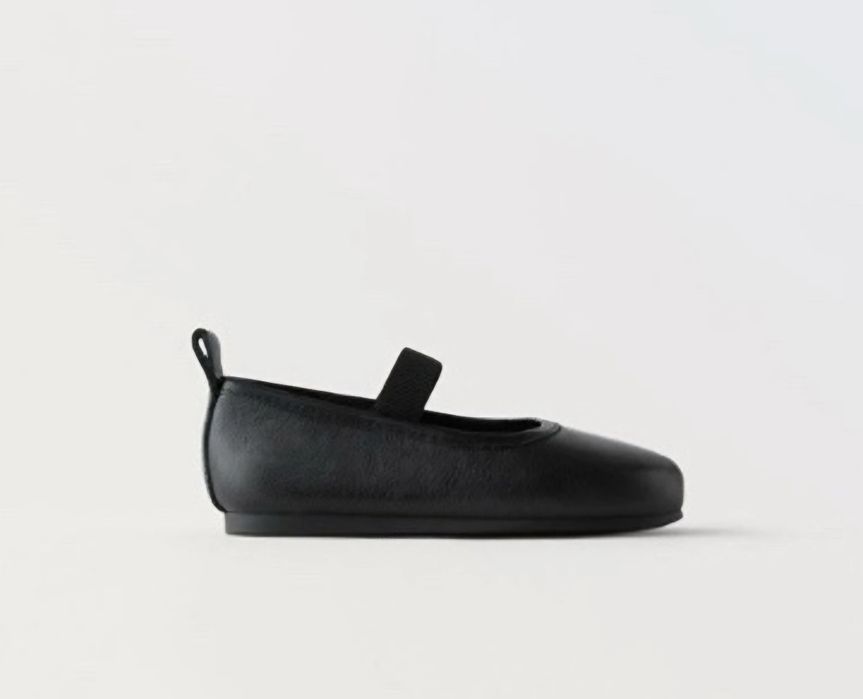 Zara skórzane baleriny czarne 26 skóra buty kapcie balerinki