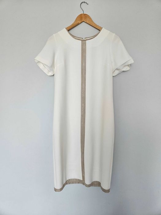 Elegancka sukienka w kolorze ecru r.38