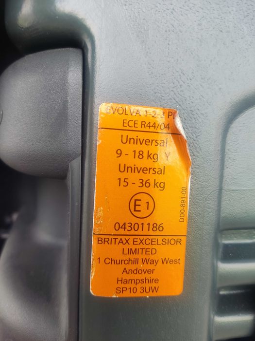 Cadeira auto Britax Römer Evolva 1-2-3- Grupo 1/2/3 (9-36 kg)