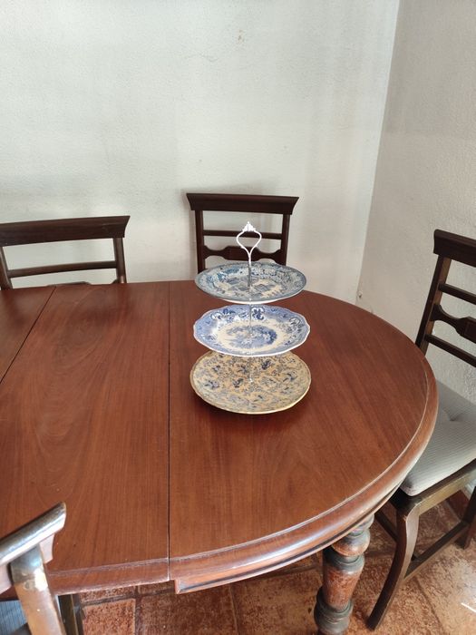 Blue and White Antique Porcelain Fruit Bowl / Cake Plate for Sale449690877790136320