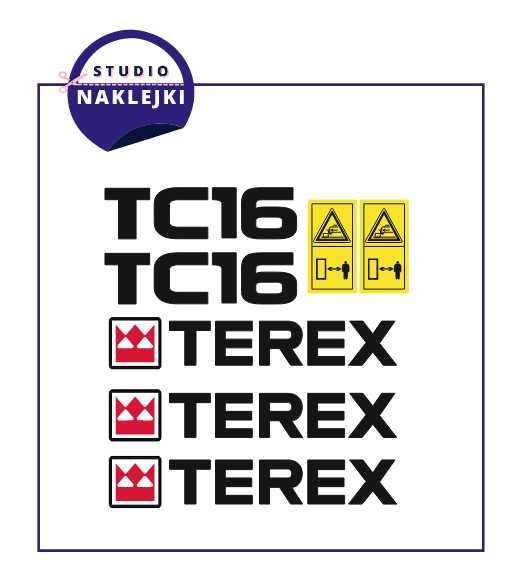 Naklejki minikoparka TEREX TC 10, 16, 19, 25, 29 37 oklejenie nalepki