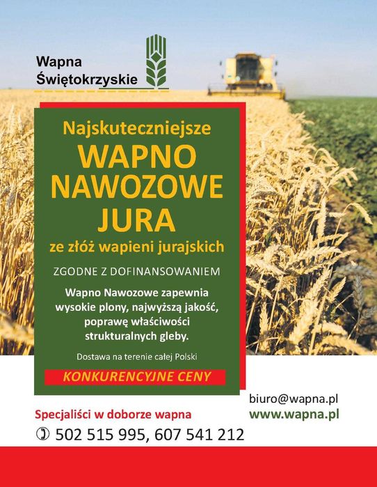 Wapno Nawozowe Rolnicze Węglanowe, Magnezowe, Kreda -DOTACJE ZWROT*