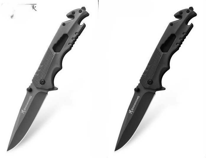 Складной нож Browning ключ и стропорез цвет в наличии  серый