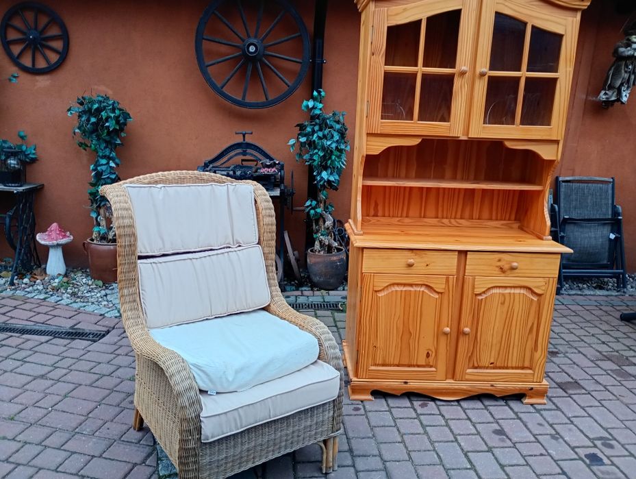 Fotel uszak wiklinowy