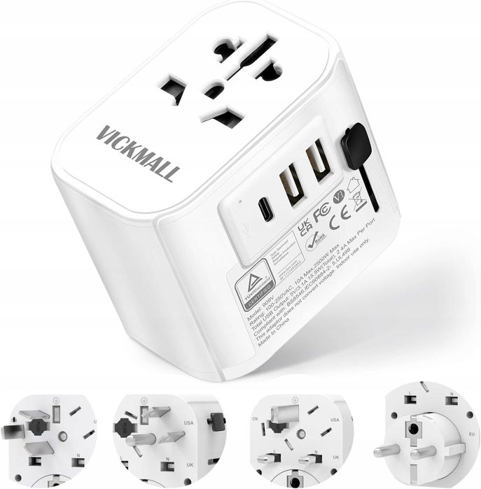 Uniwersalny adapter gniazdka – EU, UK, USA, CN w jednym