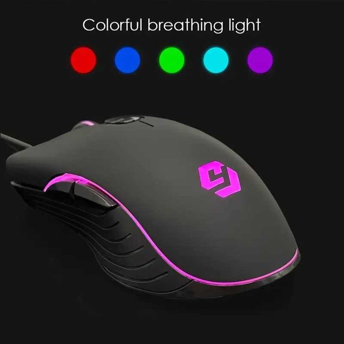 Optyczna przewodowa mysz gamingowa Q70 USB czarna LED