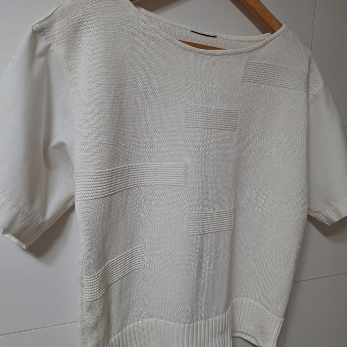 Dzianinowa, elegancka bluzeczka 55% bawełna made in Great Britain
