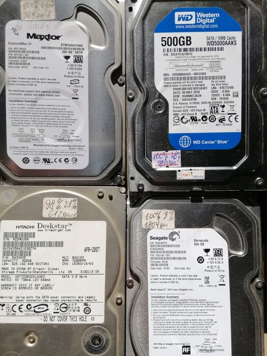 HDD Seagate,Toshiba,Hitachi 320gb до 1Tb для ноутів робочі з бедами.