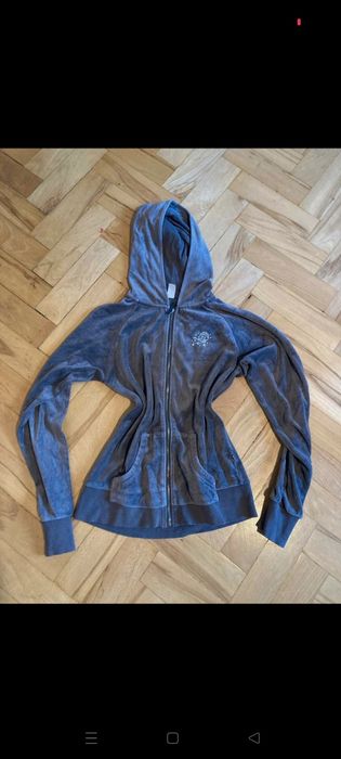 Welurowa szara bluza y2k alternative