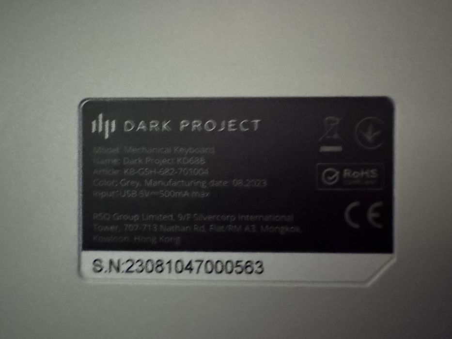 Клавиатура Dark Project KD68B