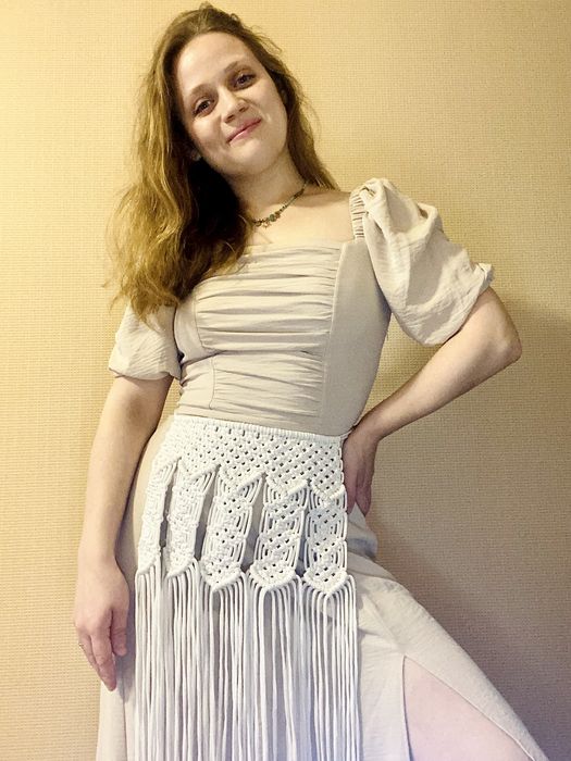 Пояс-запаска/припинда в техніці макраме