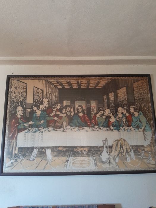 Quadro parrede última ceia em bom estado