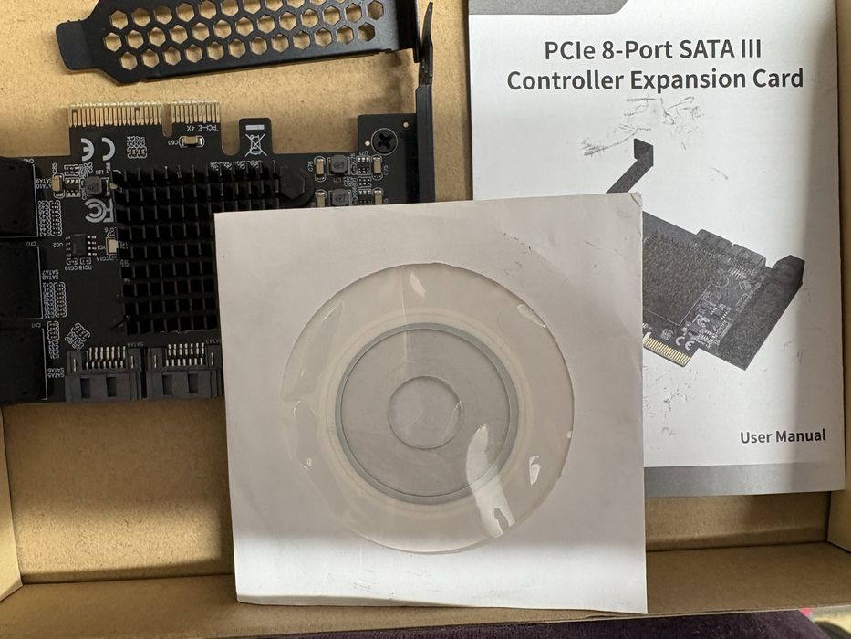 Kontroler MZHOU PCIe 3.0 x4 – 8× SATA III – ASM1166 + JMB575
