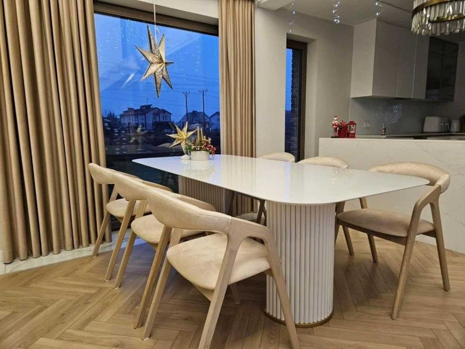 Stół LORIS z blatem slim, stół z lamelami, AKANT Meble