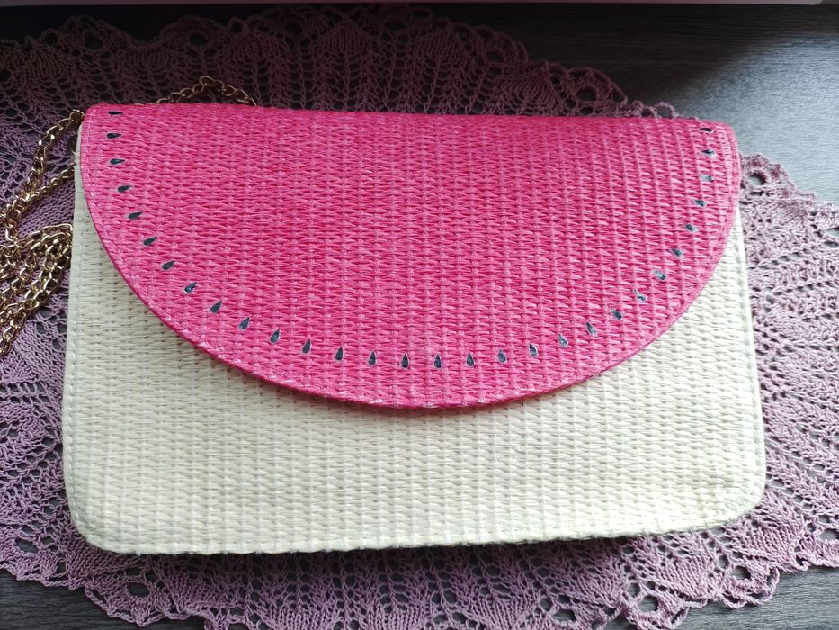 Сумка солом'яна Escada Sorbetto Rosso.