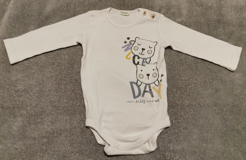 Zestaw bodów 1x So Cute bawełna organiczna 1x Benetton 1x Family Conce