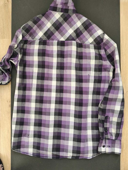 Koszula męska house krata odcienie fioletu - L