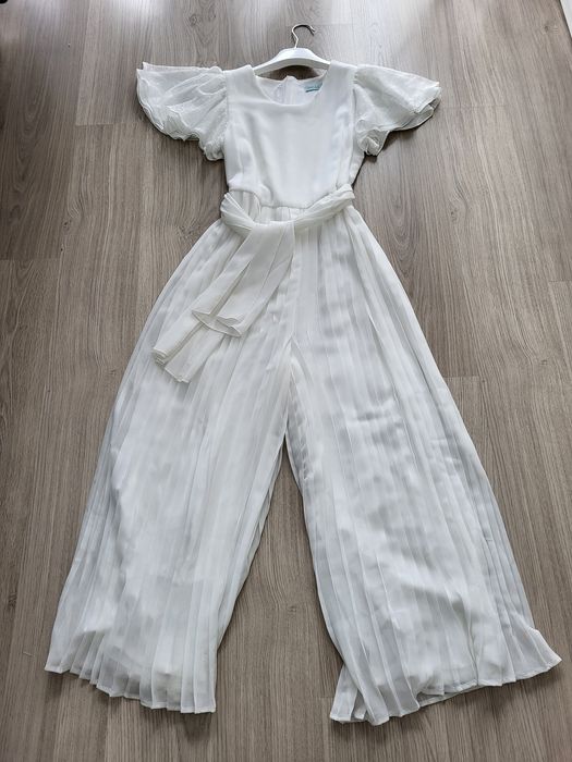 Kombinezon biały 146 Abel&Lula plisowany szerokie nogawki