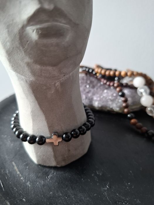 Bransoletka Męska/Unisex – Onyks, Hematyt (Handmade)