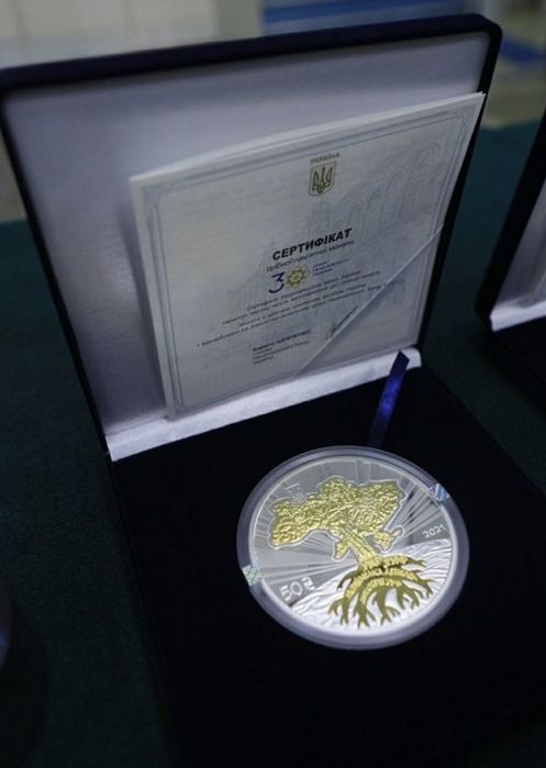 Тираж 500шт! До 30-річчя незалежності України монета НБУ серебро 500г