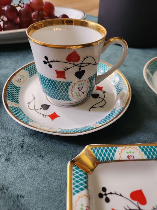 Ćmielów porcelana zestaw brydżowy