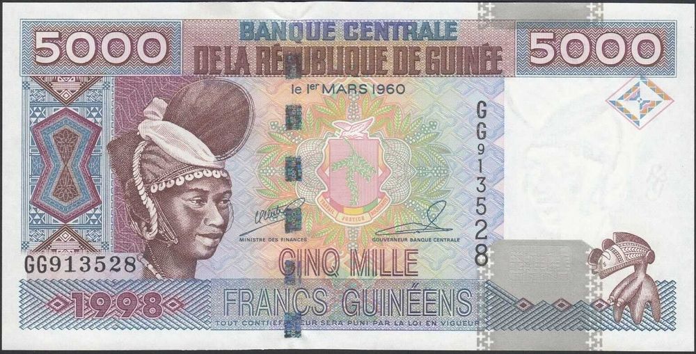 Gwinea 5000 franków 1998 P.38 UNC