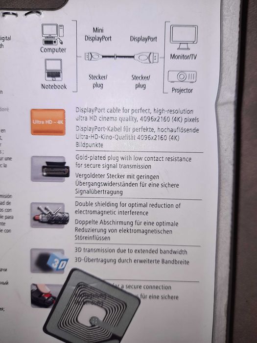Hama KABEL MINI DISPLAYPORT 3D Ultra-HD 4K / 1,8m. Fabrycznie nowy