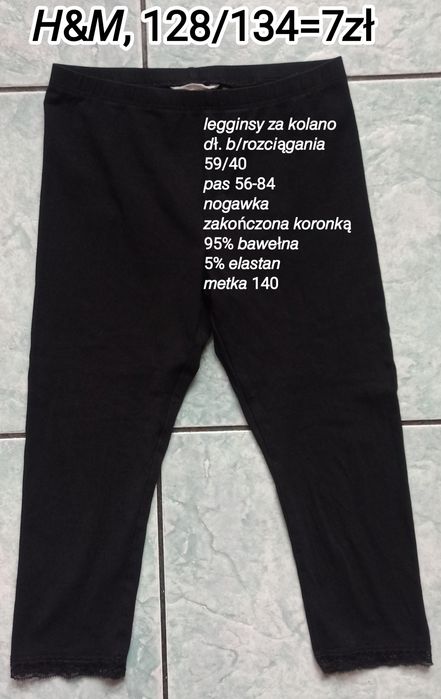 Legginsy dziewczęce za kolanko.