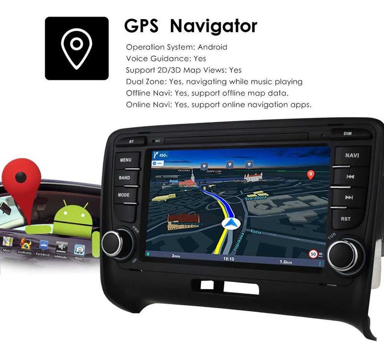 Radio android 11 Audi TT wifi gps bluetooth PROM