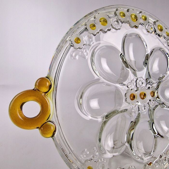 Piękna Patera na jajka Vintage Walther Glas Lata 70