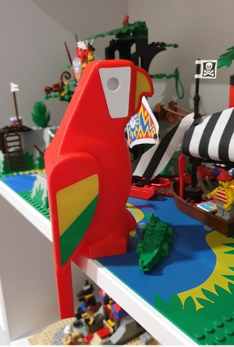 Duża papuga w stylu lego