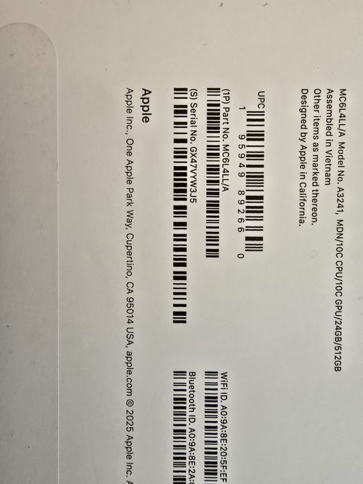 MacBook Air 15” M4 (2024) 24GB/512GB • USA • gwarancja do 09/2026 •