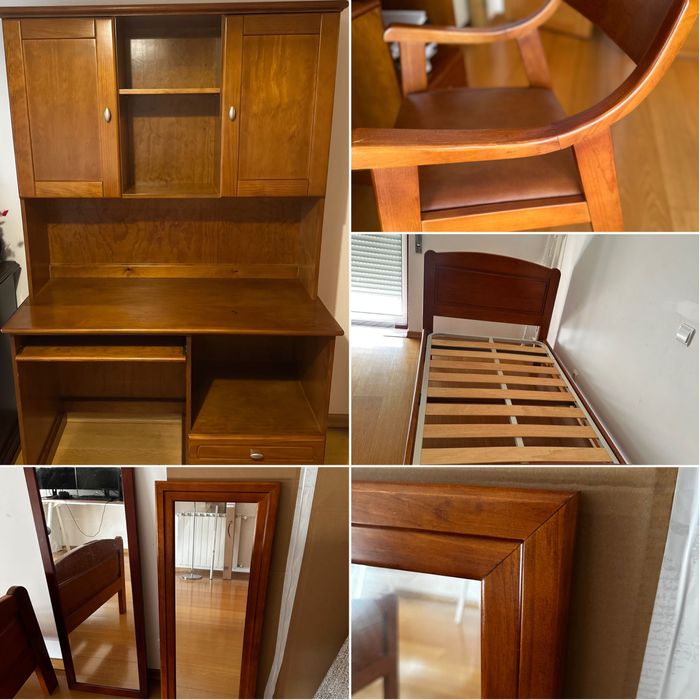 Secretaria+cadeira+cama +estrado+espelhos