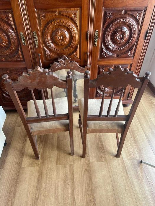 cadeiras de quarto   2 bege 2  castanho