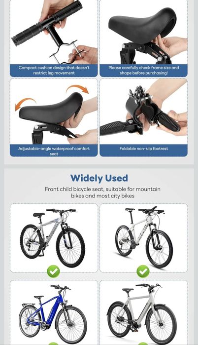 Banco criança para bicicleta