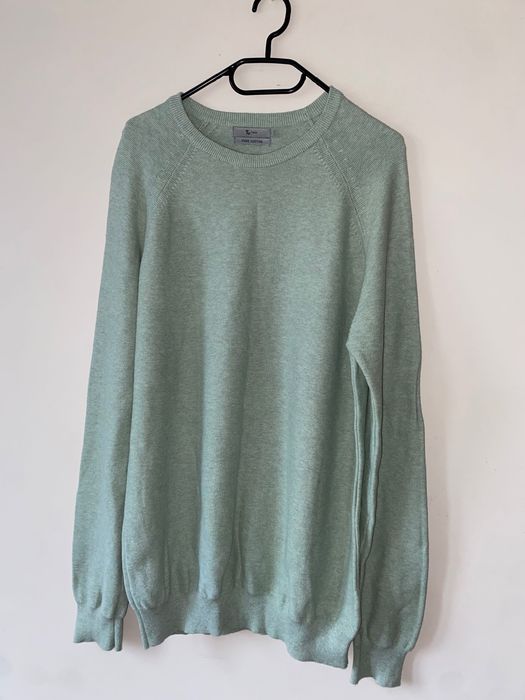 Sweter miętowy rozm L miękka bawełna