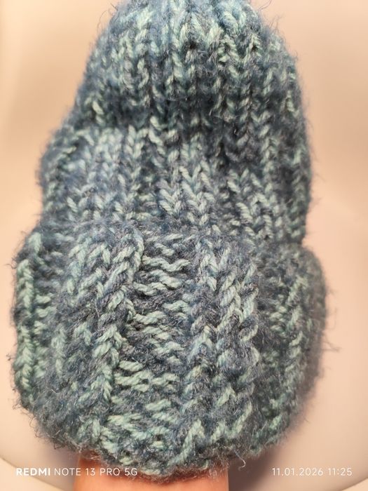 Czapka miętowa handmade