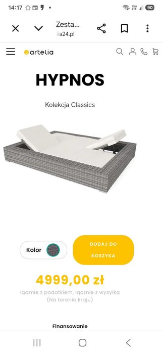 leżak 2 osobowy technorattan , łóżko  ogrodowe